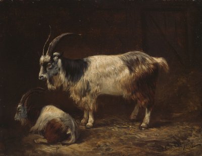 Zwei Ziegen von Adolph Tidemand