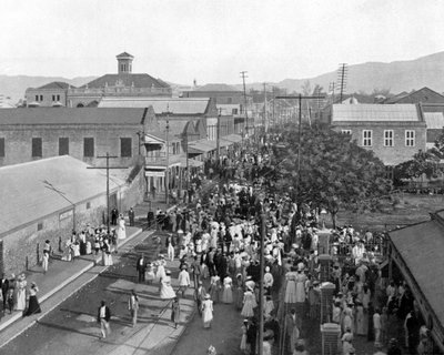 King Street nach Norden blickend, Kingston, Jamaika, um 1905 von Adolphe Duperly and Son
