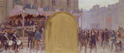 Einschreibung der Freiwilligen, Place du Panthéon von Adolphe Gustave Binet