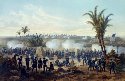 Schlacht von Veracruz, General Scotts Truppen greifen die Stadt an und erobern sie von Adolphe Jean Baptiste Bayot