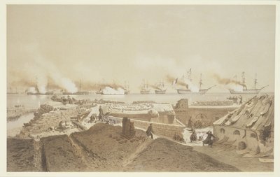 Bombardierung von Kil-Bouroun an der Mündung des Flusses Dnjepr durch die französische Flotte, aus Nos Souvenirs de Kil-Bouroun pendant l