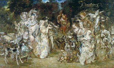 Zusammenkunft in einem Park zur Zeit der Valois von Adolphe Joseph Thomas Monticelli