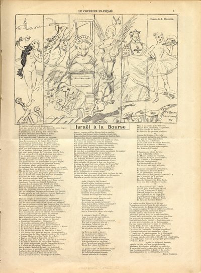 Der französische Kurier, Satirisch in Schwarz-Weiß von Adolphe Leon Willette