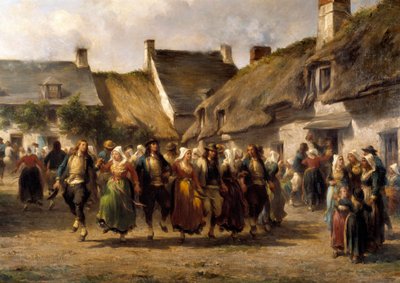 Eine Hochzeit in der Bretagne im Jahr 1863 von Adolphe Pierre Leleux
