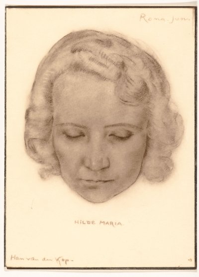 Fotoreproduktion eines Porträts von Hilde Maria von Han van der Kop von Adriaan Bijl (attributed to)