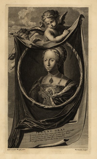 Lady Jane Grey (1537-1554) (Kupferstich) von Adriaan van der (after) Werff
