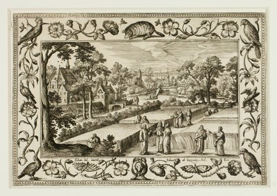 Christus und die Jünger im Feld, aus Landschaften mit alten und neuen Testamentsszenen und Jagdszenen von Adriaen Collaert