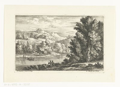 Landschaft mit einem Fluss und einer Burg von Adriaen Frans Boudewyns
