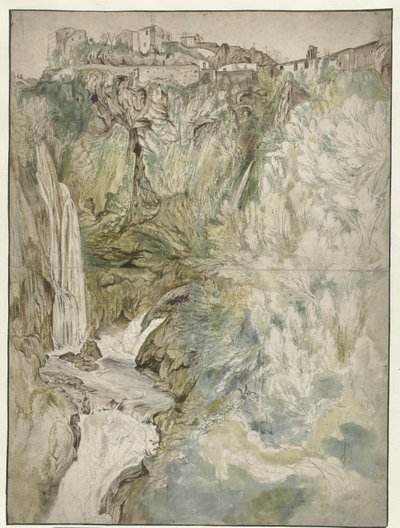 Ansicht des Großen Wasserfalls in Tivoli von Adriaen Honich (attributed to)
