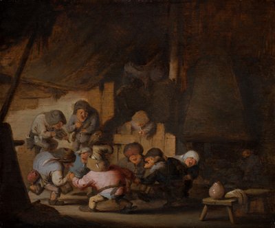 Tanzende Zwerge in einem Bauernwirtshaus, um 1635 von Adriaen Jansz. van Ostade