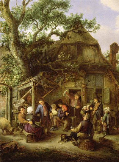 Fröhliche Bauern, 1648 (Detail) von Adriaen Jansz. van Ostade