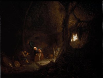 Bauernfamilie in einer Scheune von Adriaen Jansz. van Ostade