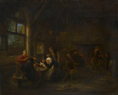 Abendszene in einer Taverne mit einem Geiger von Adriaen van Ostade