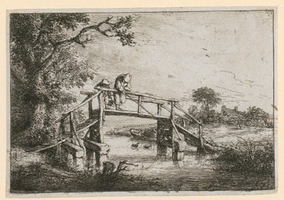 Angler auf der Brücke von Adriaen van Ostade