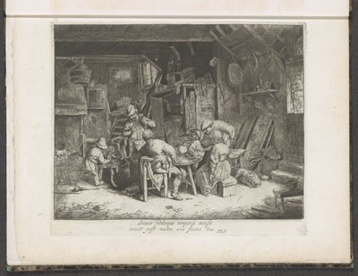 Bauern bei einer Mahlzeit in einem Gasthaus von Adriaen van Ostade