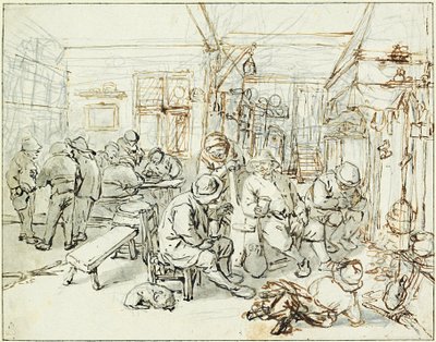 Gesellschaft von Bauern in einer Taverne von Adriaen van Ostade