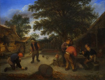 Kugelsportler im Gasthofgarten von Adriaen van Ostade