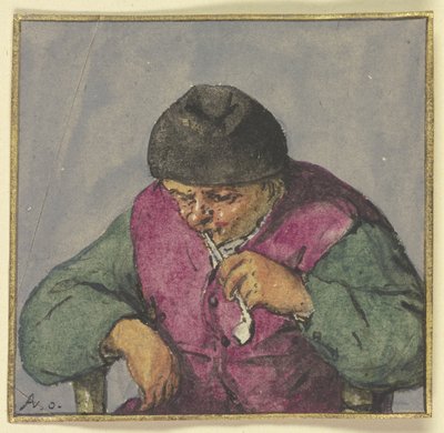 Halbfigur eines sitzenden Bauern mit Pfeife von Adriaen van Ostade