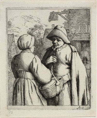 Mann und Frau im Gespräch von Adriaen van Ostade