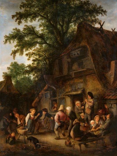 Bauerntanz bei einer Taverne von Adriaen van Ostade