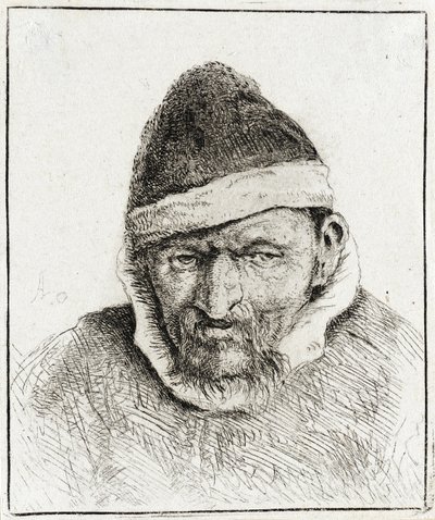 Bauer mit spitzer Pelzmütze von Adriaen van Ostade