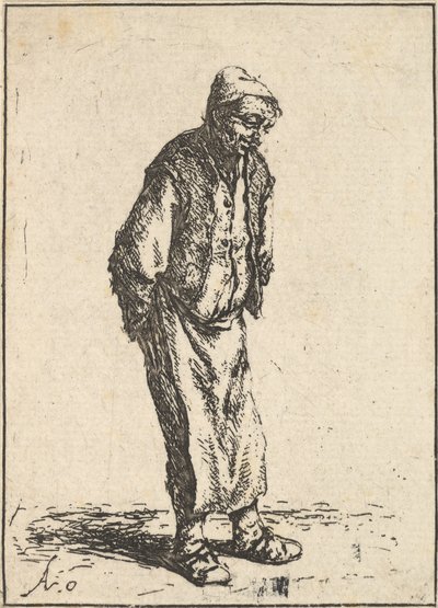 Bauer mit Händen hinter dem Rücken, 1610-85 von Adriaen van Ostade