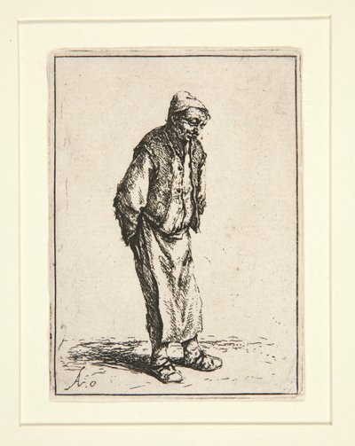 Bauer mit hinter dem Rücken verschränkten Händen von Adriaen van Ostade