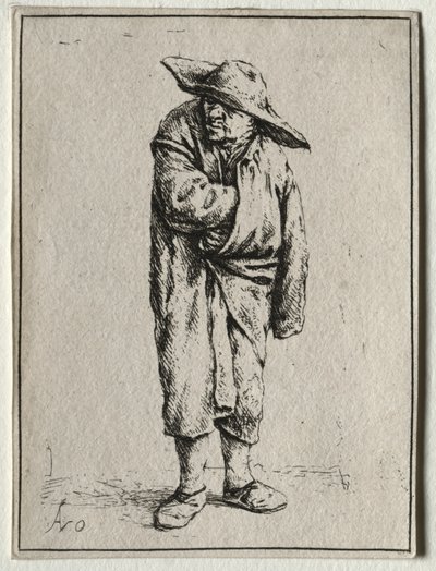 Bauer mit seiner Hand in seinem Mantel von Adriaen van Ostade