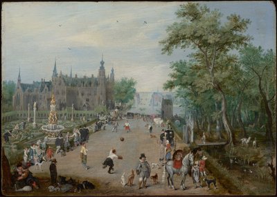 Ein Ballspiel vor einem Landpalast von Adriaen van de Venne