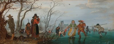 Winter (Vergnügen auf dem Eis). 1625 von Adriaen van de Venne