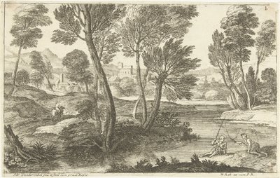 Landschaft mit zwei Fischern von Adriaen van der Kabel
