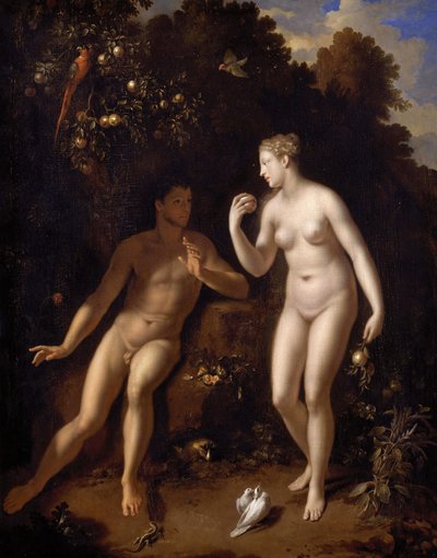 Adam und Eva bei dem Baum der Erkenntnis von Gut und Böse von Adriaen van der Werff