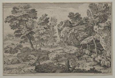 Landschaft mit Hirten und zwei Herden von Adrian van der Cabel