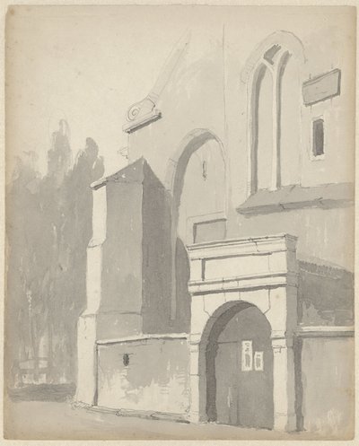 Ansicht eines Kircheneingangs von Adrianus Eversen