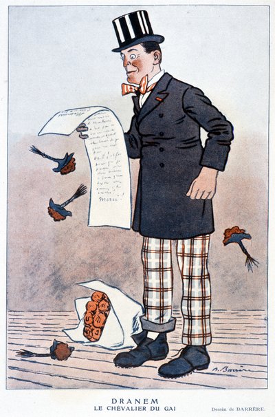 Karikatur von Jules Renard (1864/1910), französischer Schriftsteller, von Barrère, A. 1923 von Adrien Barrere