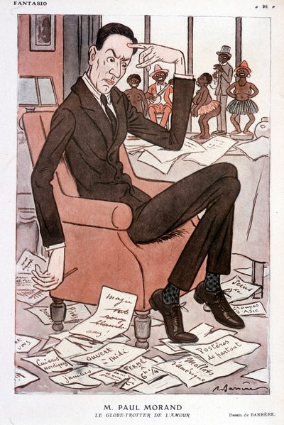 Humoristisches Porträt von Paul Morand - von Barrère in „Fantasio“ vom 15.09.1928 von Adrien Barrere