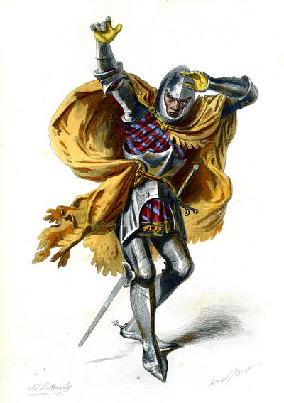 Bekehrung des heiligen Paulus: Saulus, Aufführung unter dem französischen König Karl VI. 1872 (Gravur) von Adrien Emmanuel Marie