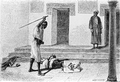 Gravur von Adrien Moreau (1843-1906) zur Illustration von „Candide“ von Francois Marie Arouet dit Voltaire (1694-1778) von Adrien Moreau