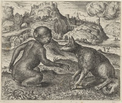 Fabel vom Affen und dem Fuchs von Egidius  Sadeler (II)
