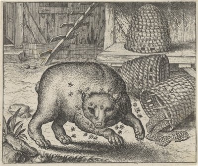 Fabel vom Bären und den Bienen von Egidius  Sadeler (II)