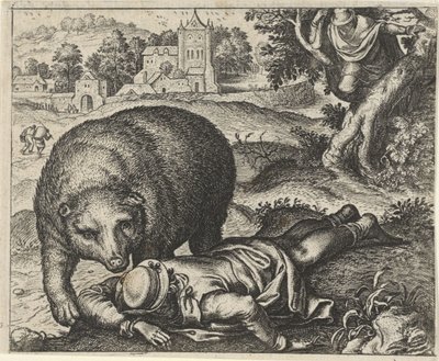 Fabel vom Bären und den zwei Reisenden von Egidius  Sadeler (II)