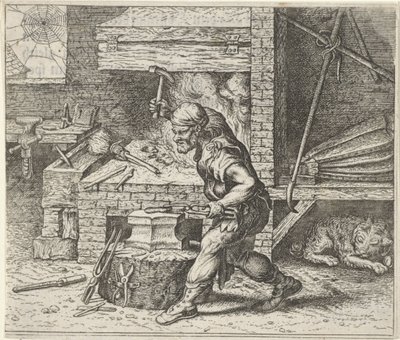 Fabel vom Schmied und dem Hund von Egidius  Sadeler (II)