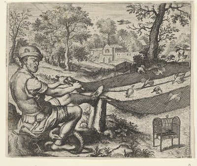 Fabel vom Vogelfänger und der Schlange von Egidius  Sadeler (II)