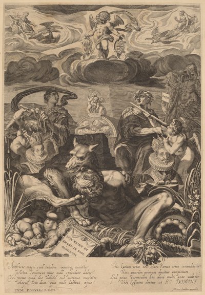 Allegorie der Hochzeit von Kaiser Ferdinand II. und Eleonore Gonzaga von Aegidius Sadeler II