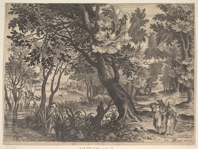 Landschaft mit Christus, der vom Teufel versucht wird von Aegidius Sadeler II