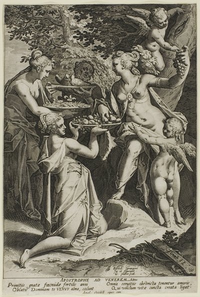 Venus empfängt Geschenke von Aegidius Sadeler II