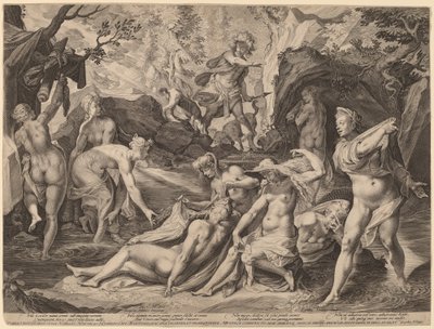 Diana von Actaeon überrascht von Aegidius Sadeler II after Joseph Heintz the Elder