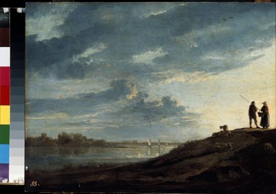 Sonnenuntergang über einem Fluss von Aelbert Cuyp