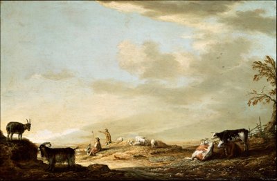 Landschaft mit Vieh und Figuren von Aelbert Cuyp