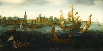 Schiffe vor IJsselmonde von Aert Anthonisz